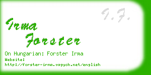 irma forster business card